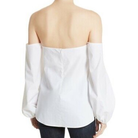 ☀️Theory off the shoulder cotton poplin top- NWT - Picture 4 of 11